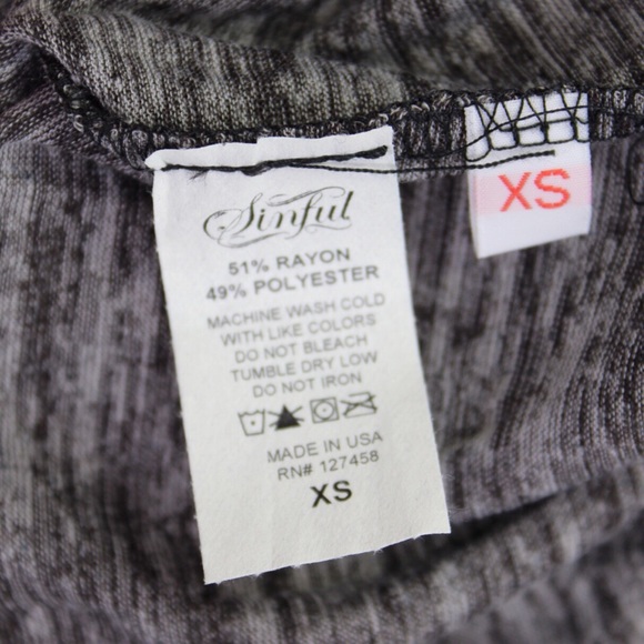 Sinful By Affliction Shoot to Thrill Edgy & Bejeweled Bling Open Back Top XS - Picture 8 of 8